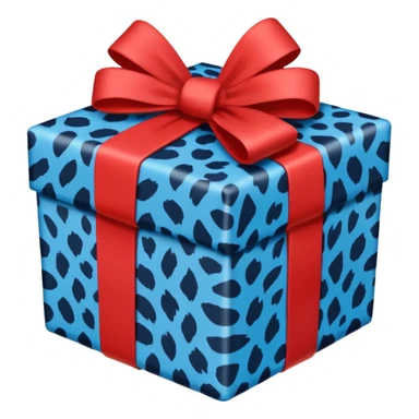 blue leopard print present sticker