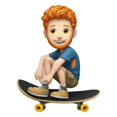 Ginger boy with skateboard sticker