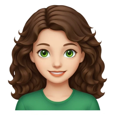A girl brunette wavy hair green eyes sticker