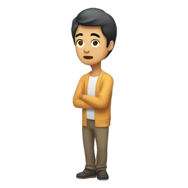asian man shrugging sticker