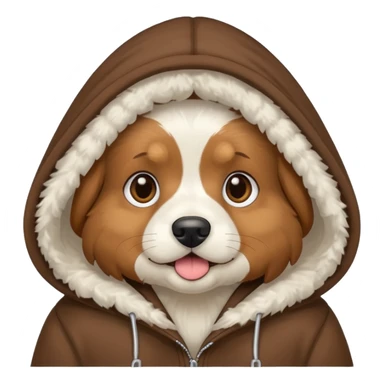 Dog wearing hoodie sticker