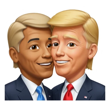 Donald trump and Obama kissing sticker