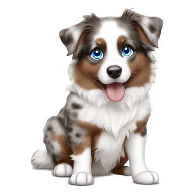 Brown Merle mini Aussie with blue eyes sticker