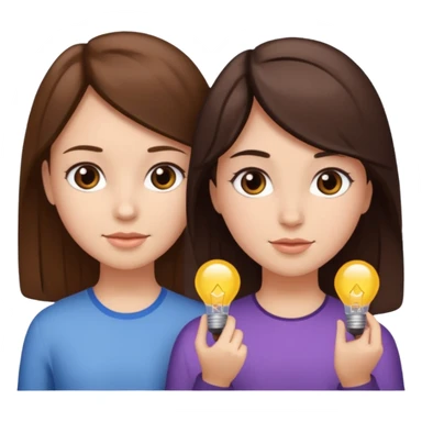2 Besties g girls one dark brown hair one light brown hair sticker