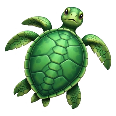Can you please generate a simple turtle emoji like a sea turtle but viewed from above sticker