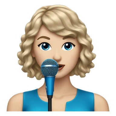 Taylor swift with a blue microphone  sticker