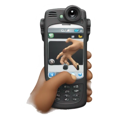 Hand holding filming phone sticker