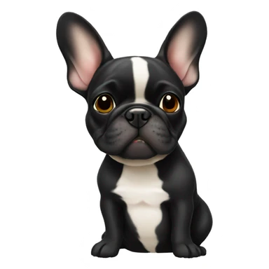 French bulldog black tan Christmas sticker