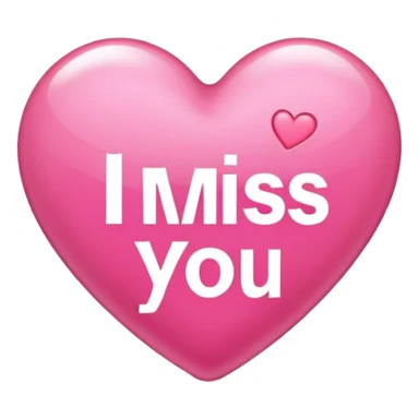 Pink heart that says “I miss you” sticker