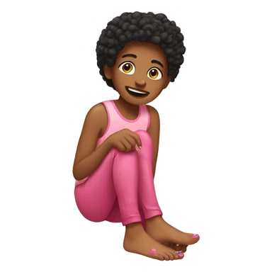 youth with nail polish feet sticker