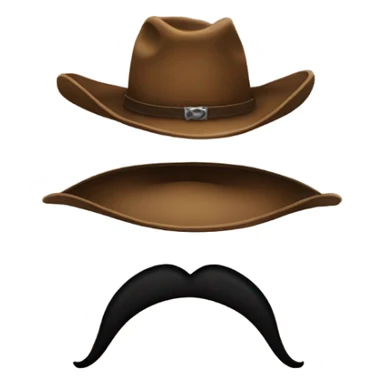Cowboy hat emoji with big moustache  sticker