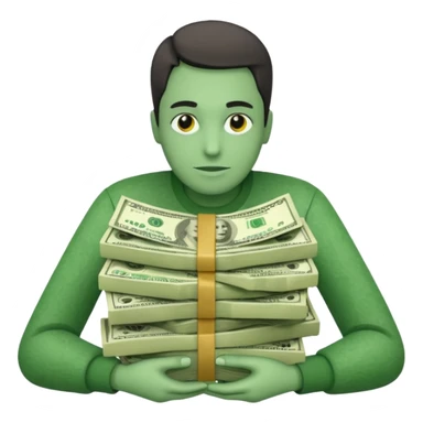 fan of dollar bills sticker