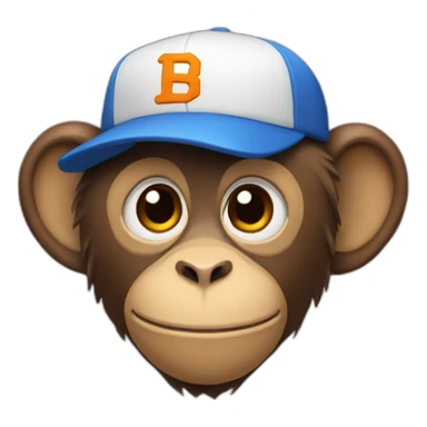 monkey with a baseball cap sticker