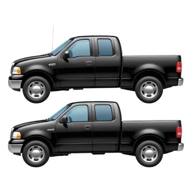 2001 Ford F150 pickup truck side view black sticker