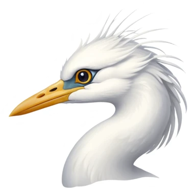 white egret headshot sticker