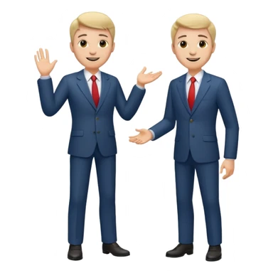 two mans talking full body sticker