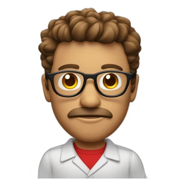 Hombre gordo con canas con gafas y un polo rojo sticker