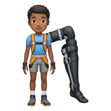black boy with leg brace  sticker