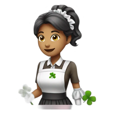 maid service with clover sticker