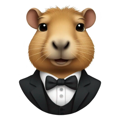 capybara wearing a black formal suit sticker