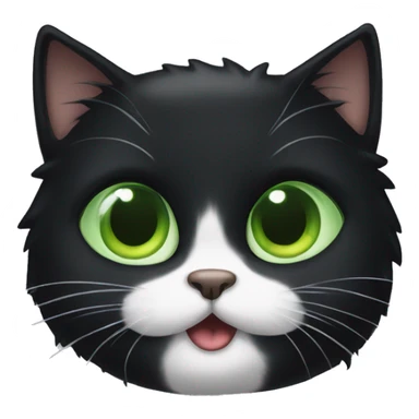Black haired cat with green eyes peek a boo sticker