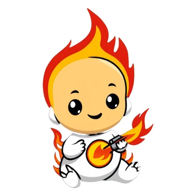 baby Jack Jack from The Incredibles with superpowers - on fire, laser eyes, and multiple forms sticker