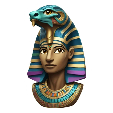 colourful statue of egypt god with cobra
face sticker