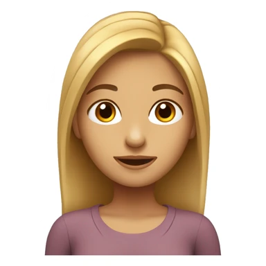 Chica con  pelo largo rubio y marrón  y ojos de color marrón  sticker