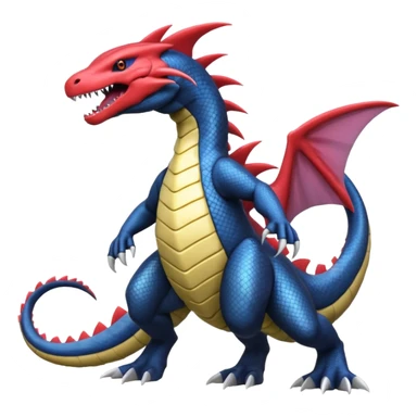 Salandit-Milotic-Garchomp-Drudigon-Fakémon-hybrid-creature (full body)  sticker