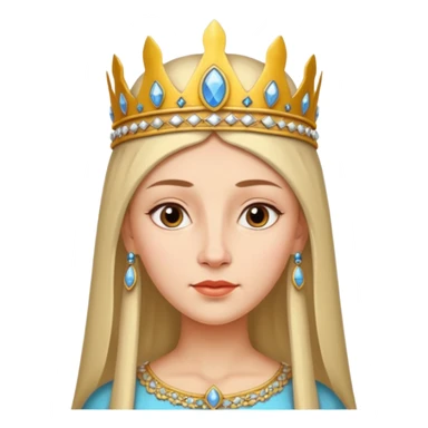 Princess Olga, Kievan Rus, fair oval face with a high forehead, straight nose, thin lips and fair hair gathered under a headdress. sticker