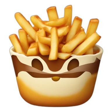 poutine sur un ours sticker