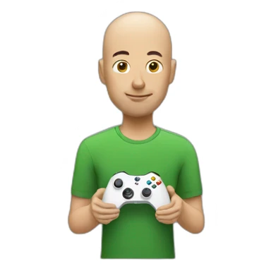Bald man playing Xbox  sticker