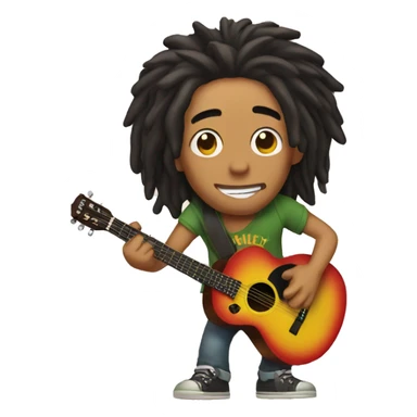 Bob marley with guitar sticker