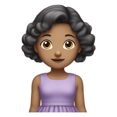 Child girl , Carrying a cloud ,blak hair, Light-skinned،  purple dress sticker