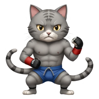 cat doing MMA fighting sticker