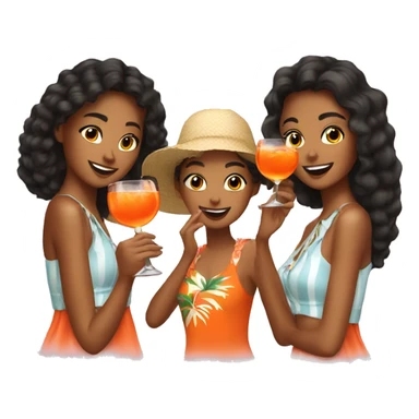 Three beautiful Hawaii girls drinking aperol sticker