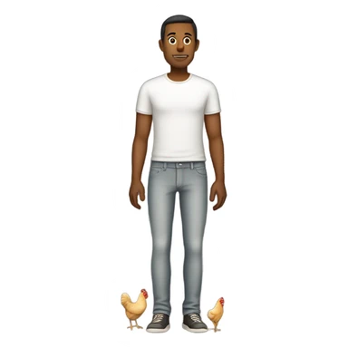 A man with chicken legs instead of human legs sticker