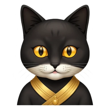 Buddhist cat black sticker