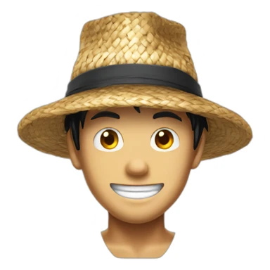 Emojis luffy avec un chapeau de paille  sticker