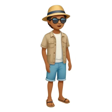 A person standing at the edge of the ocean, looking at the vast waves in front of them. The waves are playful and inviting (fun & play), the deep water is calm and powerful (relationships & meaning), and the beach walk is peaceful, with footprints marking the sand (being present & savoring life).  sticker