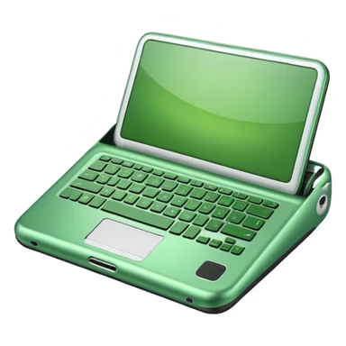 Green portatil computer  sticker