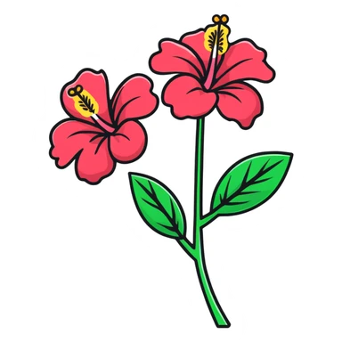 Hibiscus flower sticker