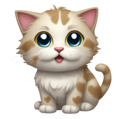 Cat with heart tears crying sticker