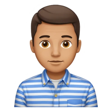 Man with blue Striped Shirt not a t shirt sticker