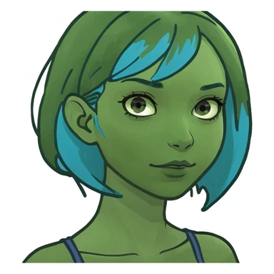 Blue haired girl  sticker