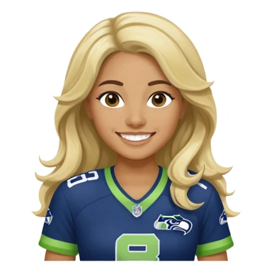 Long wavy blonde hair seahawks fan female sticker