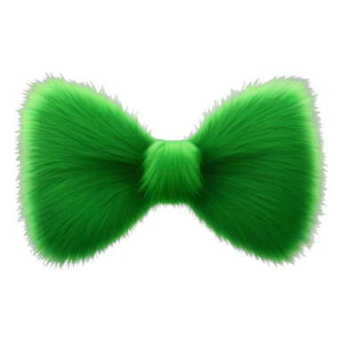 Green furry bow sticker