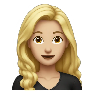 woman blonde medium hair no glasses black outfit sticker