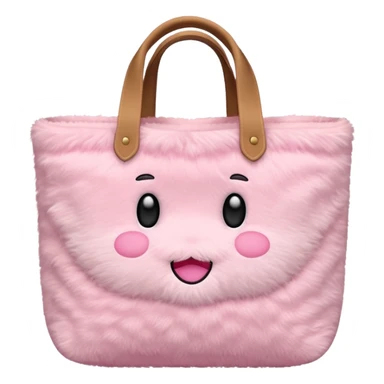 pink plush tote bag  sticker