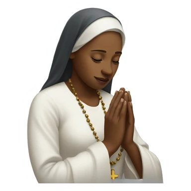 A TOK emoji of a woman praying the rosary sticker